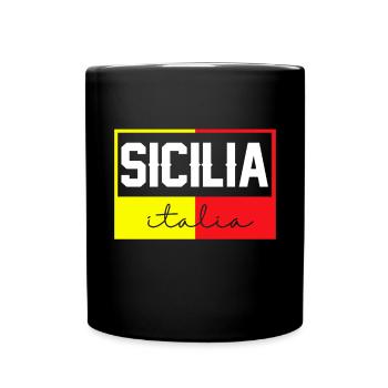 Sicily flag Sicily Palermo Italy - Full Colour Mug - black - Front