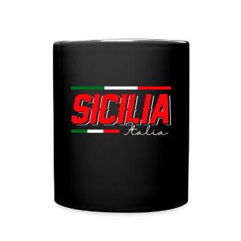 Sicile drapeau Sicile Palerme Italie - Mug uni - noir - Devant