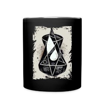 Abstrakte geometrische Hexen -Sandglas -Pendel okk - Tasse einfarbig - Schwarz - Vorne