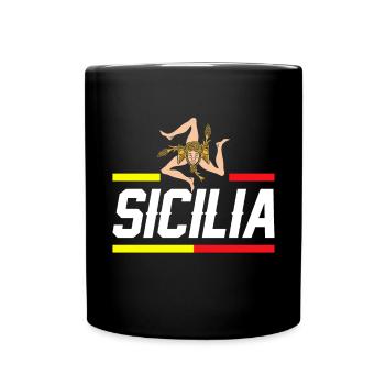 Sizilien flagge Sizilien Palermo Italien - Tasse einfarbig - Schwarz - Vorne