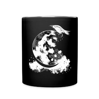 Crescent Moon Raven Hexe Ästhetische Astrologie Go - Tasse einfarbig - Schwarz - Vorne
