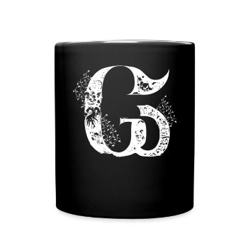 Brief G Monogramm Hand gezeichnet Gothic Witch Wic - Tasse einfarbig - Schwarz - Vorne