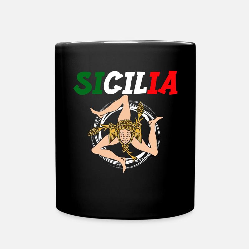 Sizilien flagge Sizilien Palermo Italien - Tasse einfarbig - Schwarz
