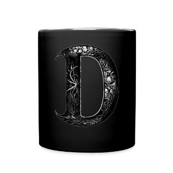 Brief d Monogramm Kalligraphie Gothic Witch WiccaA - Tasse einfarbig - Schwarz - Vorne