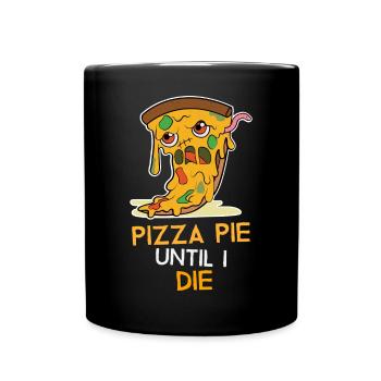 Lustige Pizza Zombie Halloween - Tasse einfarbig - Schwarz - Vorne