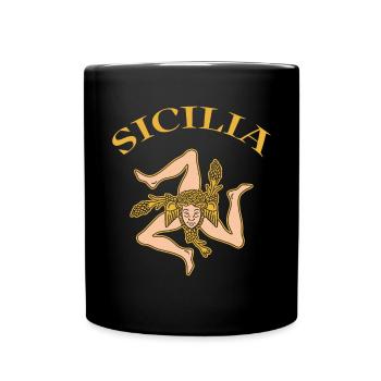 Sicile drapeau Sicile Palerme Italie - Mug uni - noir - Devant