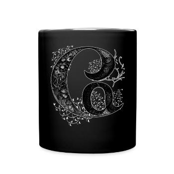 C Monogramm Alphabet Schriftzug Hand gezeichnet Go - Tasse einfarbig - Schwarz - Vorne