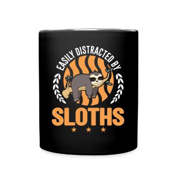 Easily distracted by Sloth's Sloth - Full Colour Mug - black - Front
