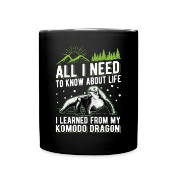 Komodowaran Komododrache Waran - Tasse einfarbig - Schwarz - Vorne