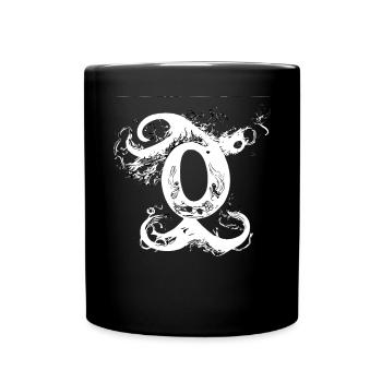 Buchstabe O Monogramm Hand gezeichnet Typografie G - Tasse einfarbig - Schwarz - Vorne