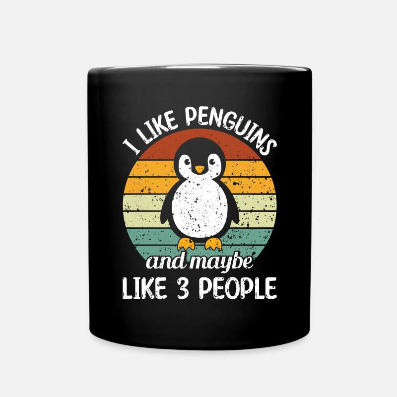 Königspinguin Kaiserpinguin Pinguin Geschenk - Tasse einfarbig - Schwarz