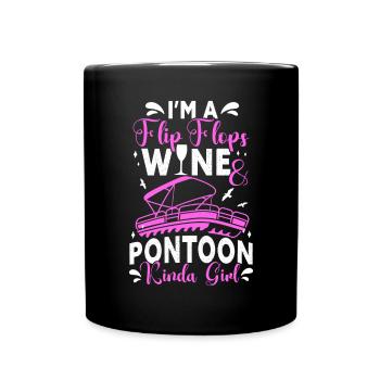 Pontonboot Kapitän Bootfahren See Pontoon - Tasse einfarbig - Schwarz - Vorne