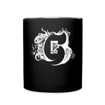 Buchstabe G Monogramm Hand gezeichnet Typografie G - Tasse einfarbig - Schwarz - Vorne