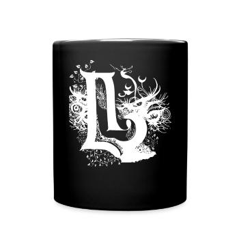 Buchstabe l Monogramm Handgezeichnete Typografie G - Tasse einfarbig - Schwarz - Vorne