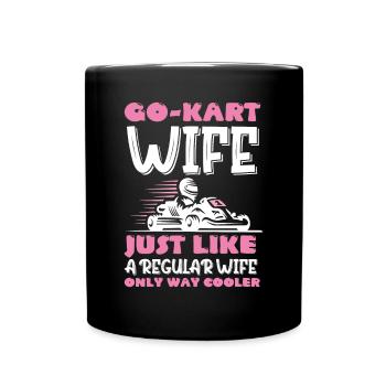 Racing Wife Go-Kart Lap Race Speed Racetrack Racer - Full Colour Mug - black - Front