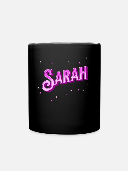 Sarah Namen personalisiert - Tasse einfarbig - Schwarz