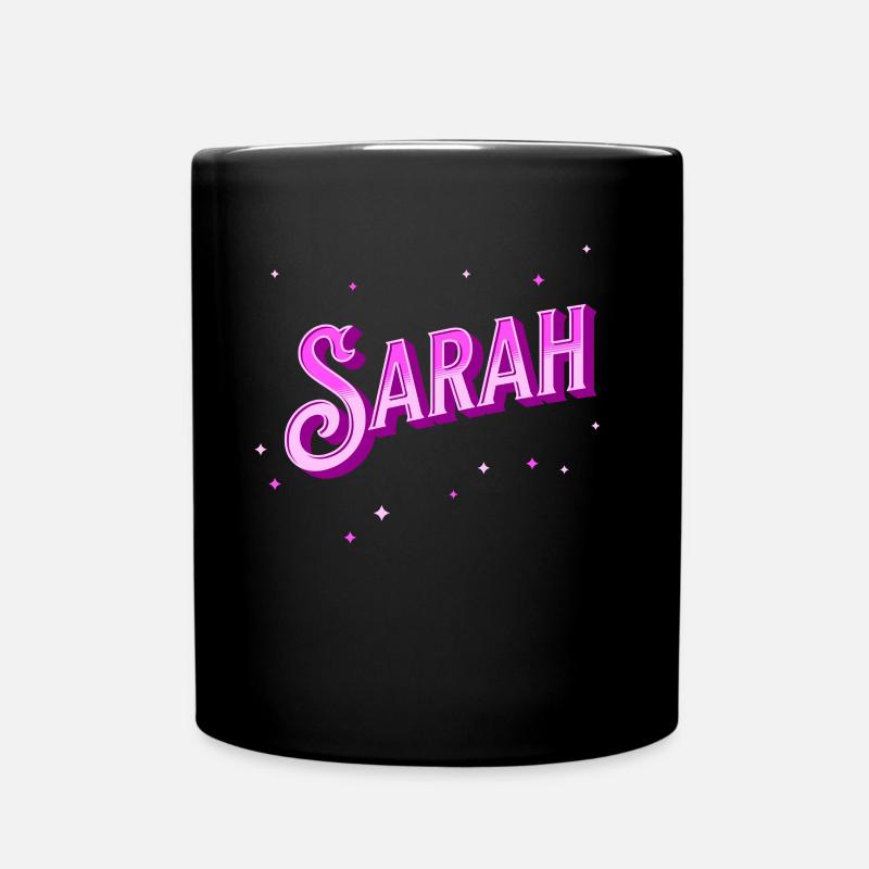 Sarah Namen personalisiert - Tasse einfarbig - Schwarz