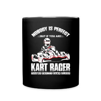 Kart Go-Kart fahren Rennbahn Fun Rennstrecke - Tasse einfarbig - Schwarz - Vorne