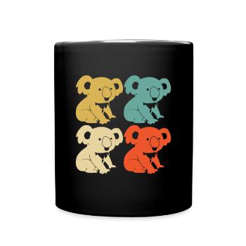 Koala retro cute animal Australia climber - Full Colour Mug - black - Front