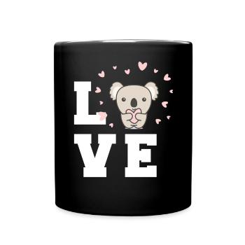 Koala Love Animal Welfare Bamboo Cute Koalas - Full Colour Mug - black - Front