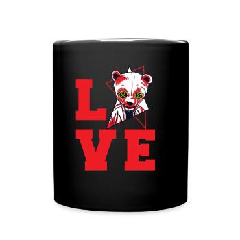Panda Love Cute Pandas Animal Lovers Bamboo - Full Colour Mug - black - Front