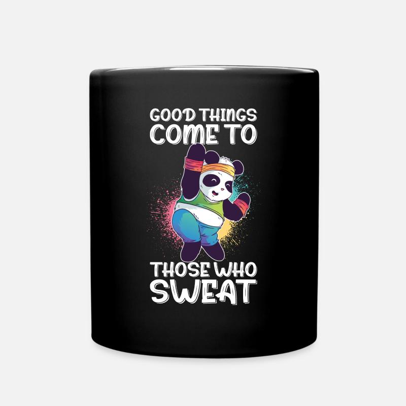 Panda Dance Retro Cute Pandas Tierfreunde Lustiges - Tasse einfarbig - Schwarz