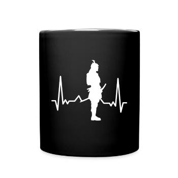 Samurai Heartbeat Japon Guerrier Ninja - Mug uni - noir - Devant