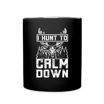 Je chasse le cerf pour se calmer - Mug uni - noir - Devant