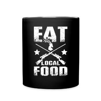 Chassez le cerf mange de la nourriture locale - Mug uni - noir - Devant