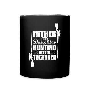 Père et fille chassent mieux ensemble - Mug uni - noir - Devant