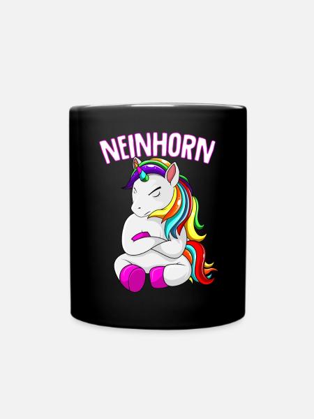 Einhorn Unicorn Kinder Mädchen - Tasse einfarbig - Schwarz