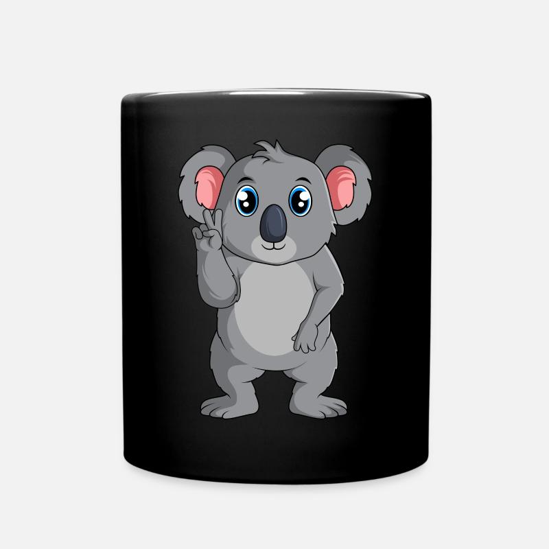 Koala Koalabär Mädchen Jungen Damen Kinder - Tasse einfarbig - Schwarz