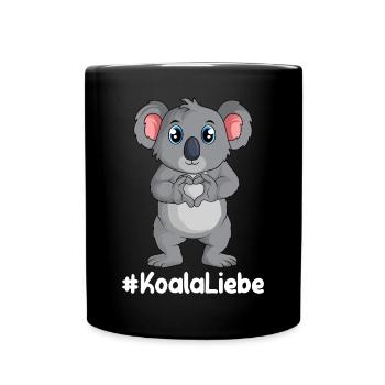 Koala Liebe Koalabär Mädchen Damen Kinder - Tasse einfarbig - Schwarz - Vorne