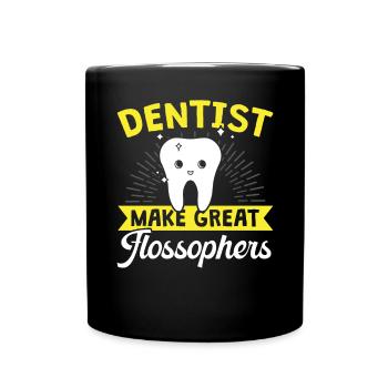 Zahnarzt macht große Flossophers Dental School - Tasse einfarbig - Schwarz - Vorne