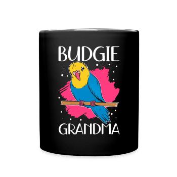 Budgerigar Grand-mère Budgerigars Cadeau - Mug uni - noir - Devant