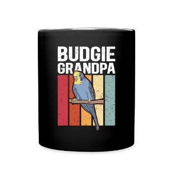 Budgerigar Grandpa | Budgerigars Gift - Full Colour Mug - black - Front