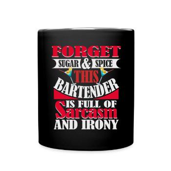Barman plein de sarcasme et cocktail ironique - Mug uni - noir - Devant