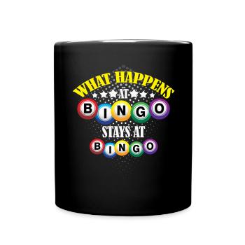 Drôle ce qui se passe au bingo en disant motif - Mug uni - noir - Devant