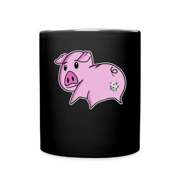 Schwein Arsch - Schwein Hintern - Tasse einfarbig - Schwarz - Vorne