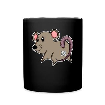 Maus Arsch - Maus Hintern - Tasse einfarbig - Schwarz - Vorne