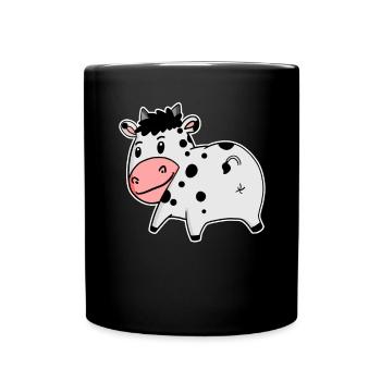 Kuh Arsch - Kuh Hintern - Tasse einfarbig - Schwarz - Vorne