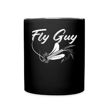 Fly Guy Fliegenfischen Fischer Fischfänger Fischer - Tasse einfarbig - Schwarz - Vorne