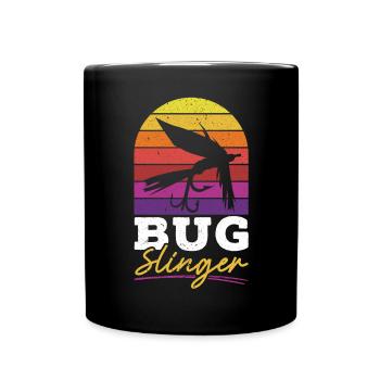 Bug Slinger Angeln Fischer Fischfänger Fischer - Tasse einfarbig - Schwarz - Vorne