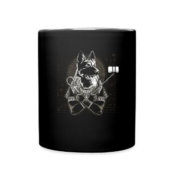 Dog Lover German Shepherd Funny Ancient Egypt Anub - Full Colour Mug - black - Front