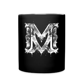 M Monogramm Alphabet Schriftzug Hand gezeichnet Go - Tasse einfarbig - Schwarz - Vorne