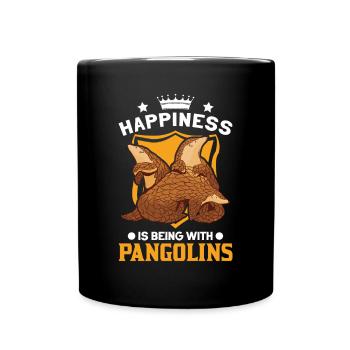 Happiness is being with Pangolins Schuppentier - Full Colour Mug - black - Front