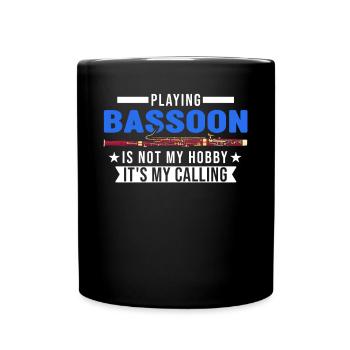 Fagott Hobby Fagottist Fagottspieler - Tasse einfarbig - Schwarz - Vorne