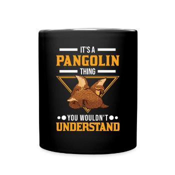 Pangolin Ding Schuppentier - Tasse einfarbig - Schwarz - Vorne