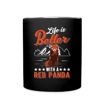 La vie est meilleure avec un panda roux - Mug uni - noir - Devant