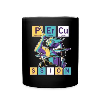 Lustiger Percussion Music Scientific Schlagzeuger - Tasse einfarbig - Schwarz - Vorne